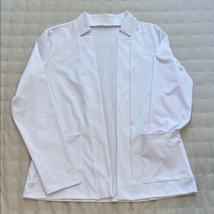 White Open Front Blazer
